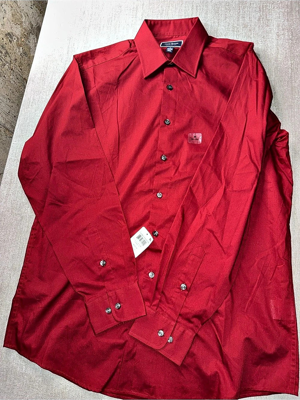Club Room Men's Regular Fit Solid Dress Shirt Dress Shirt Red 15.5 112